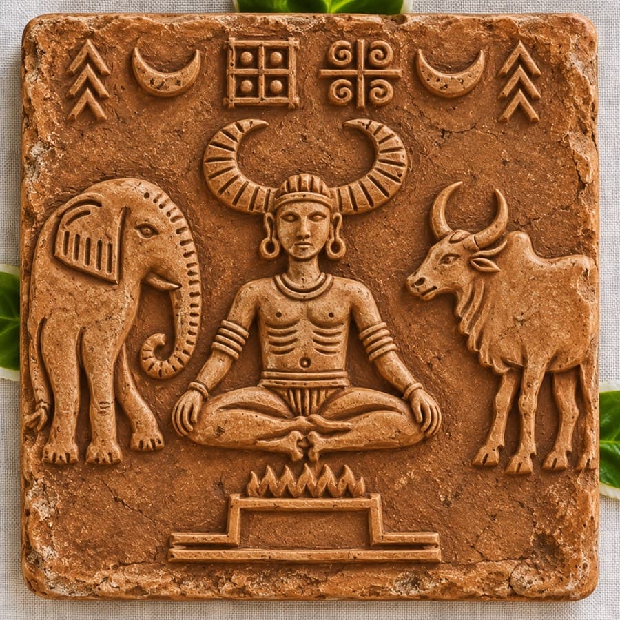 Dumisha Deu (Dev), Ganak 2, terracotta Ganak (seal) in raised relief